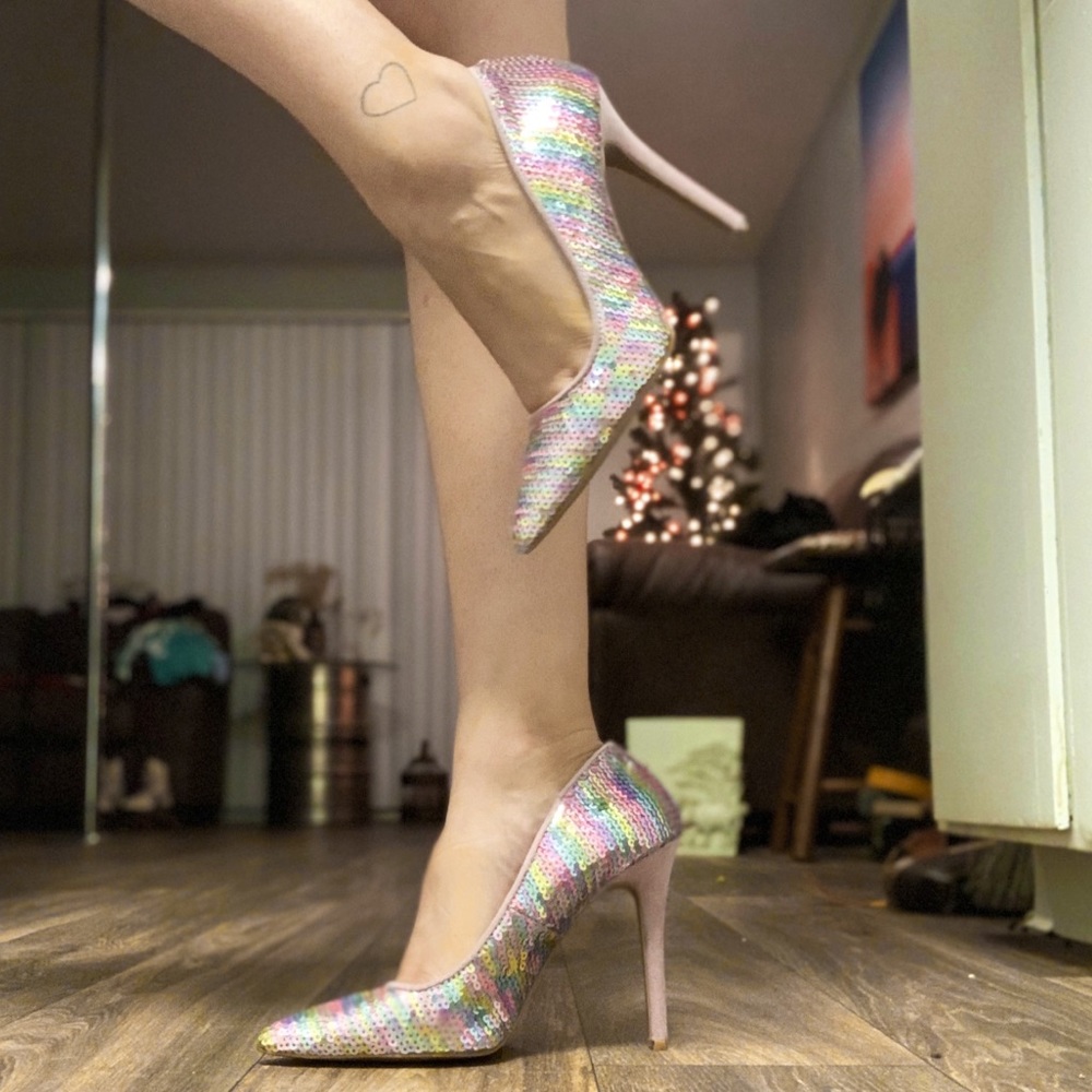 Pink & Purple Pointy Heels